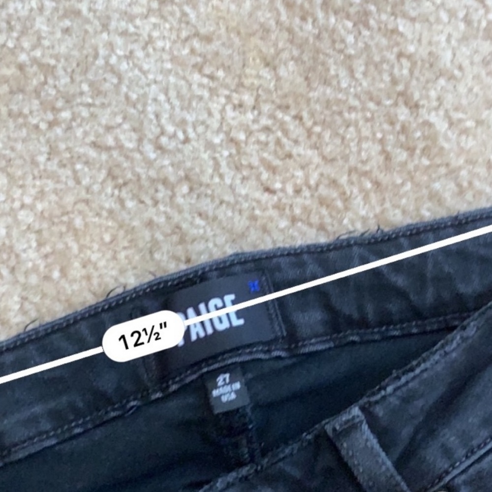 PAIGE verdugo ankle raw hem distressed black jeans - Picture 4 of 8